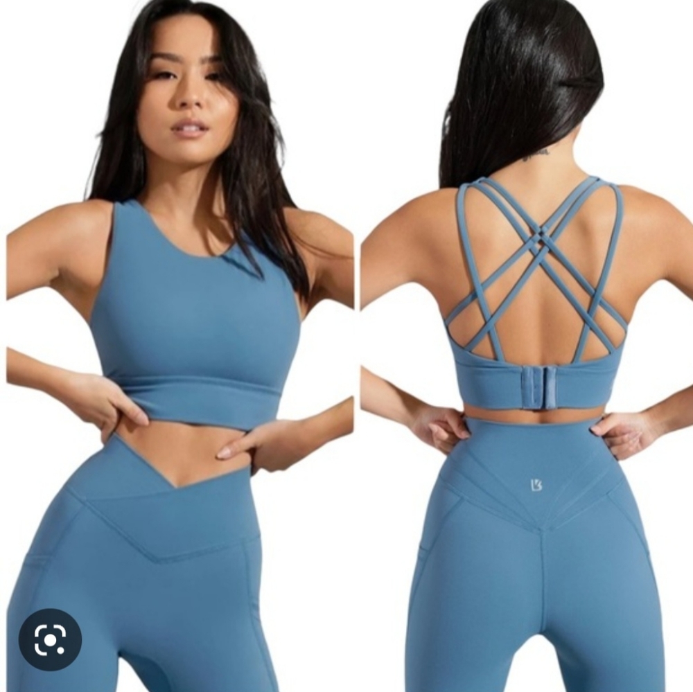 Buffbunny Geo Sports Bra Riverbed Blue